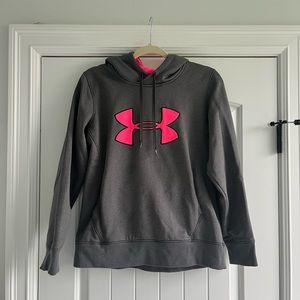 Pink and grey women’s Under Armor hoodie